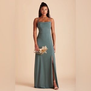 Birdy grey ash crepe dress sea glass